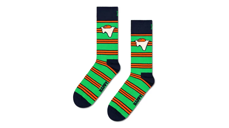 Happy Socks Unisex Socken Egg On Stripe Green