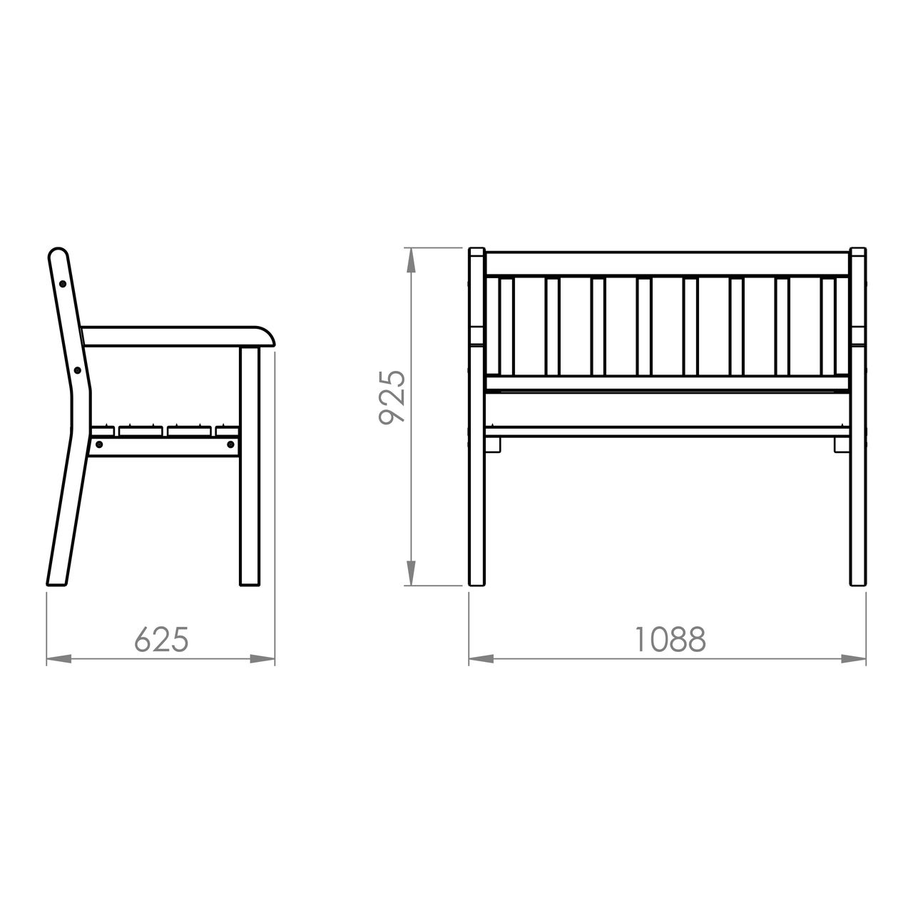 AXI Charlotte Gartenbank aus Holz 110 cm - Braun