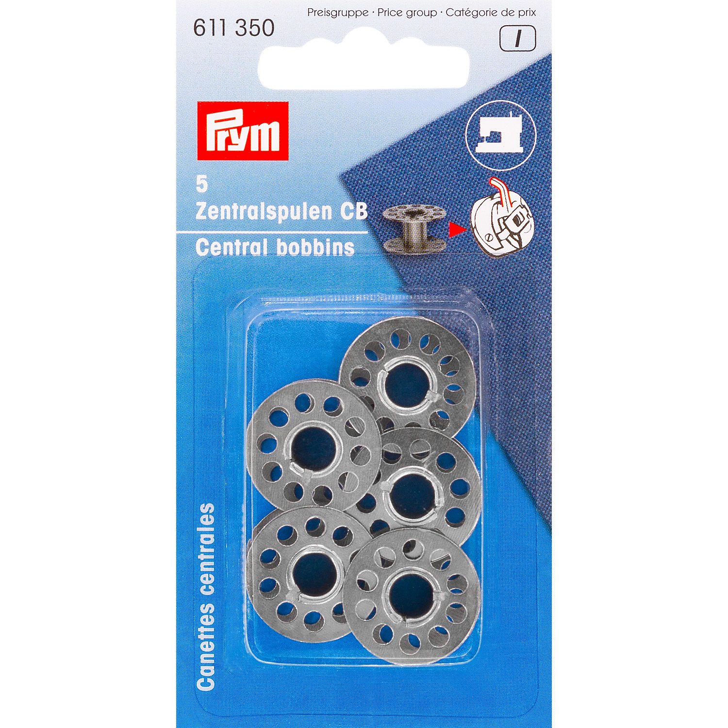Prym Nähmaschinenspulen für CB-Greifer, Ø 20,5 mm, Höhe: 11,7 mm, Inhalt: 5 Stück