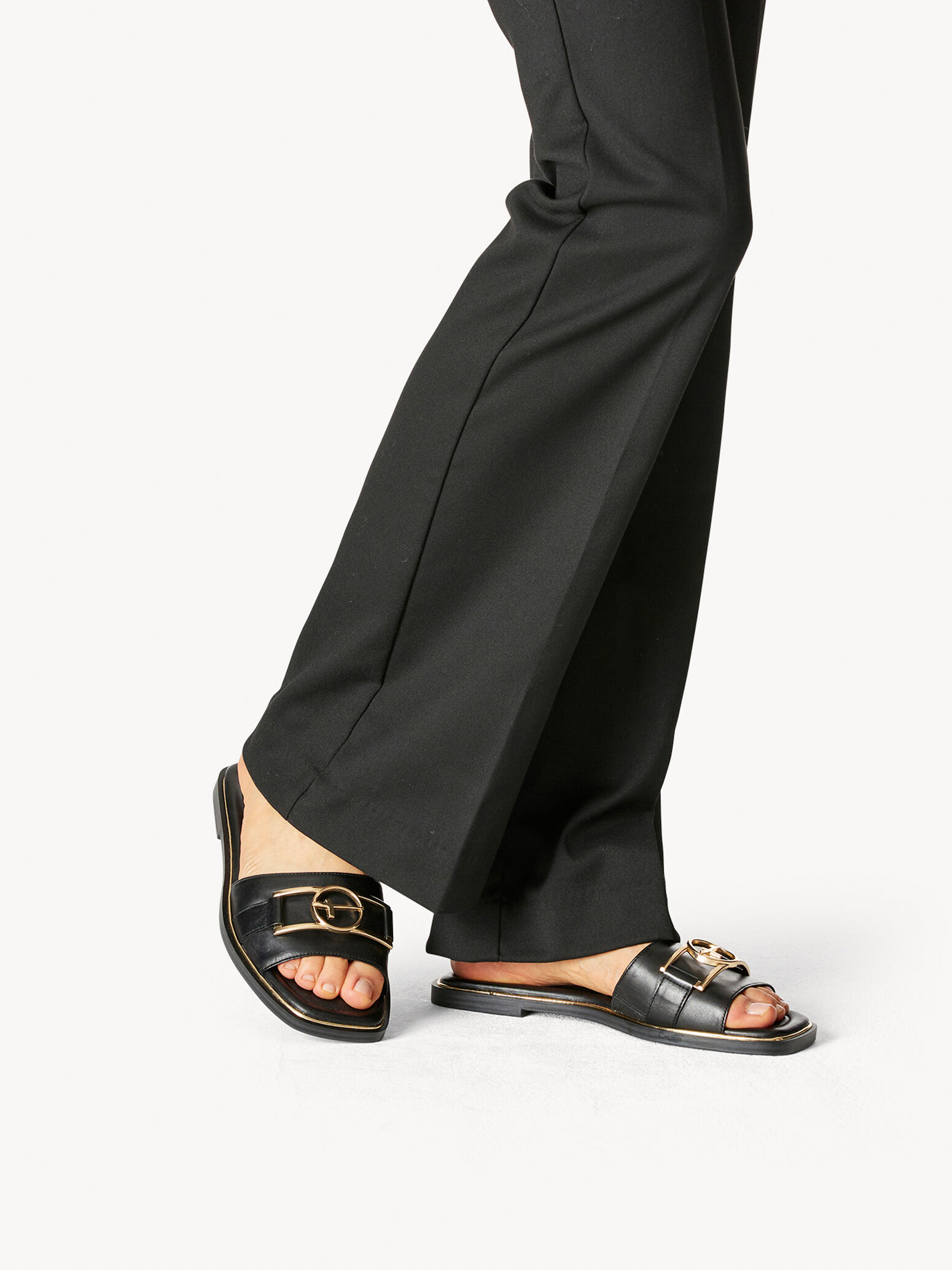 Mule en cuir - noir