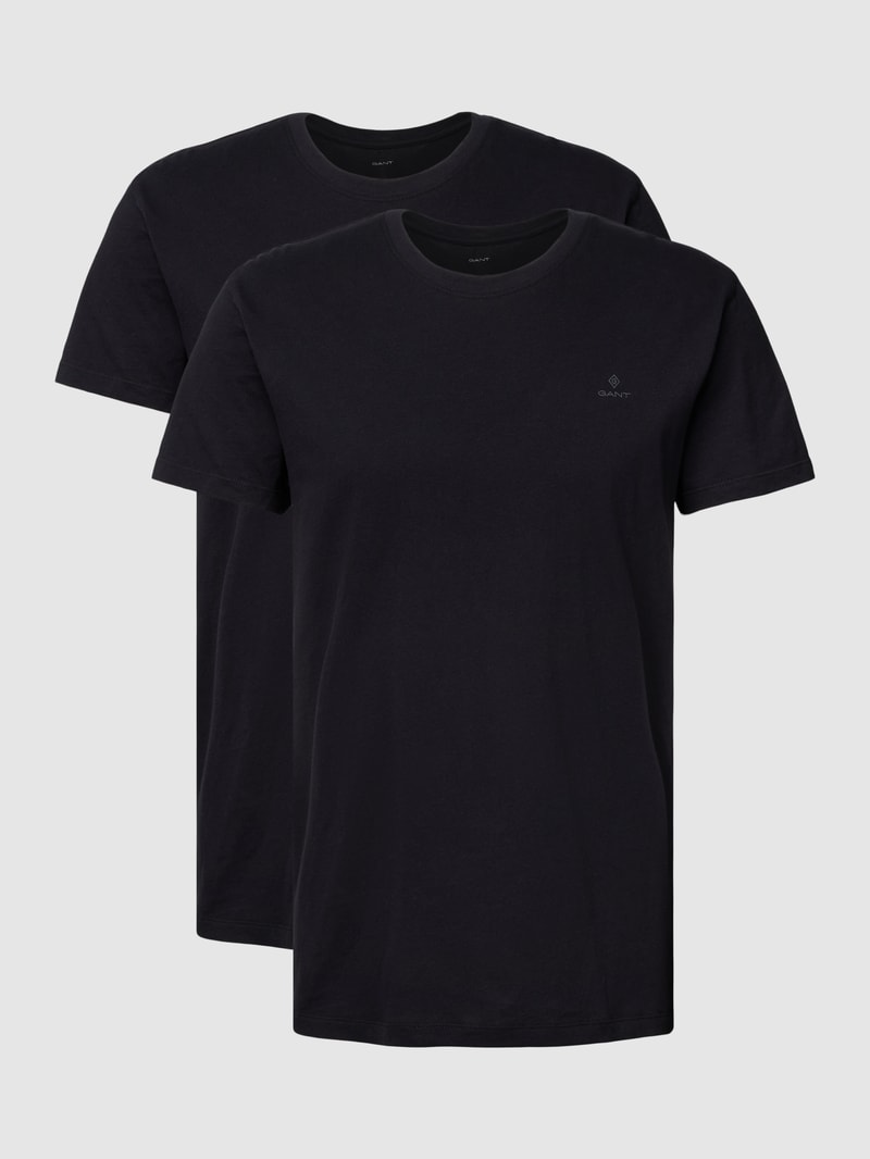T-Shirt mit Logo-Print im 2er-Pack in schwarz