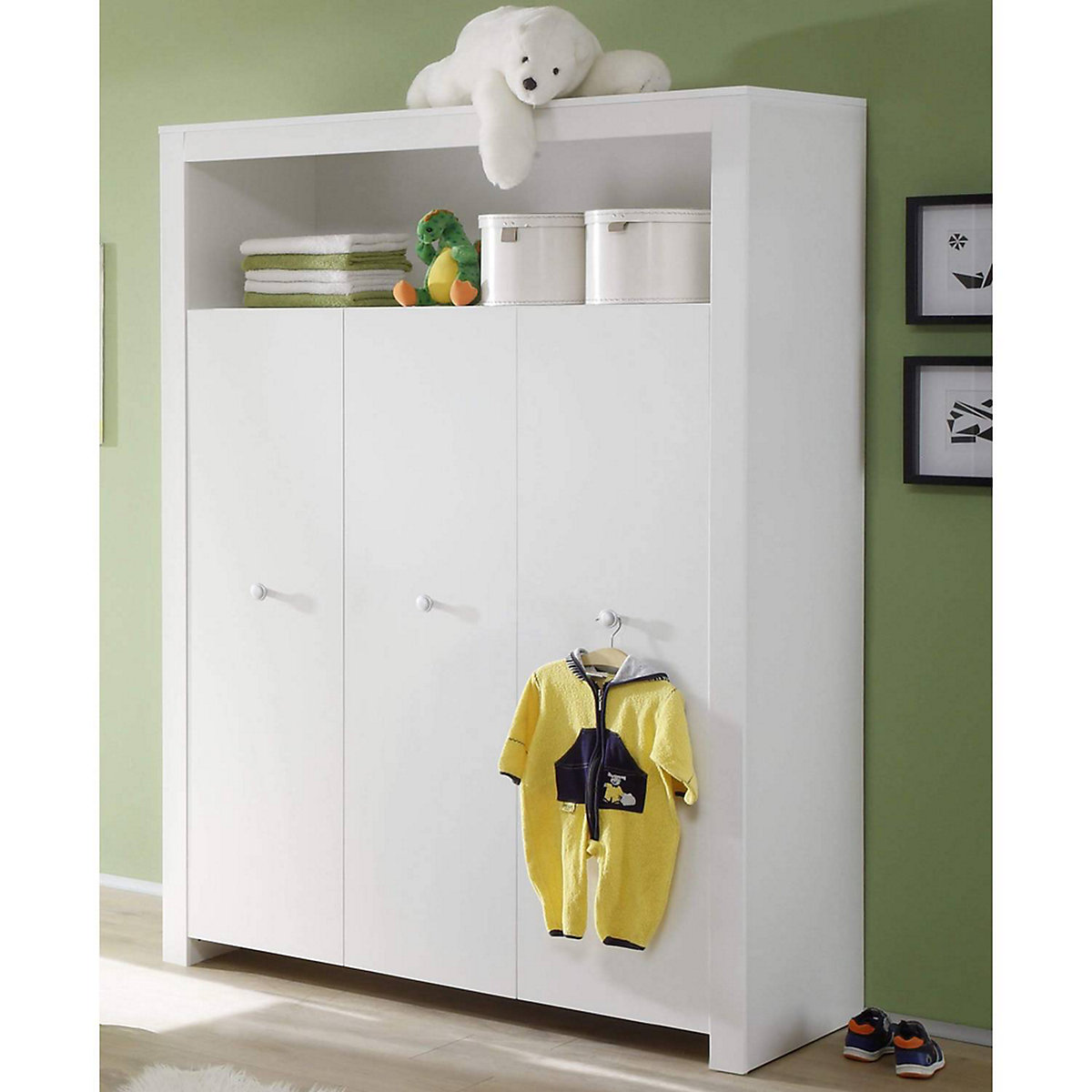 Babyzimmer Kombination 3-tlg. mit Wickeltisch OLBIA-19 in Weiß