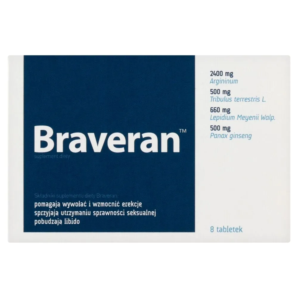 Браверан, дијететски суплемент који подржава одржавање правилне сексуалне перформансе код мушкараца, таблете