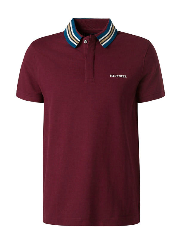 Tommy Hilfiger, Polo-Shirt, Regular Fit, Bio Baumwoll-Piqué, bordeaux