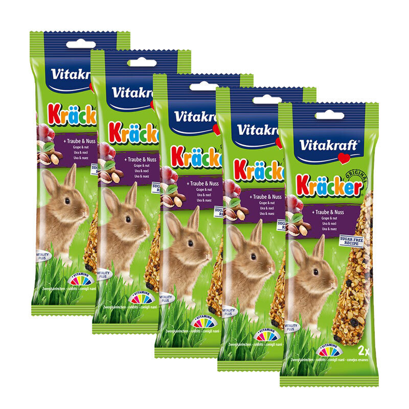 Vitakraft Snacks Vitakraft Kräcker Zwergkaninchen 5x2er Traube & Nuss
