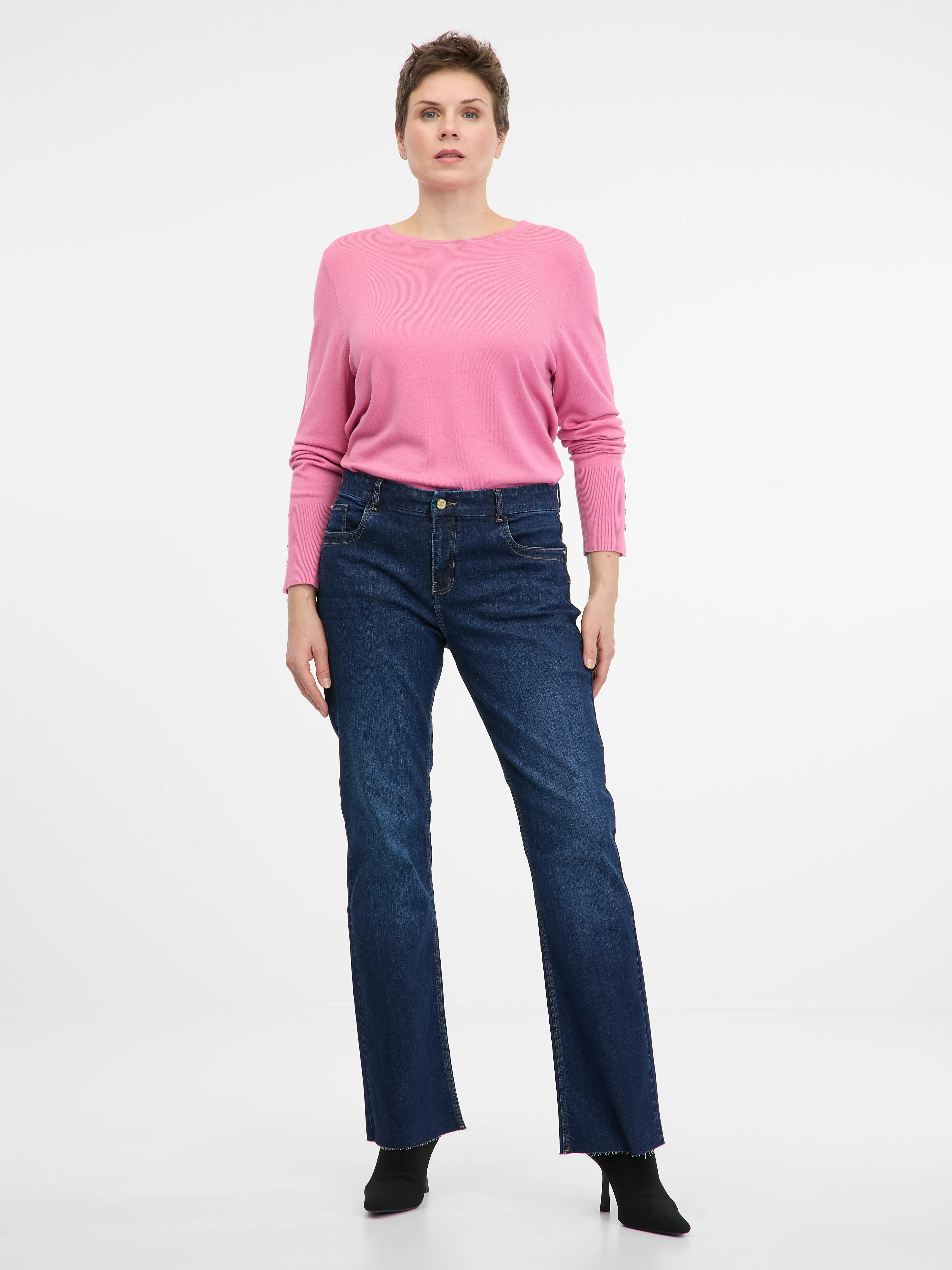 Dunkelblaue Damen-Bootcut-Jeans ORSAY