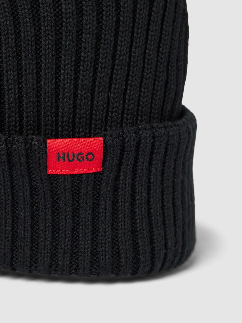Beanie in Strick-Optik Modell 'Xishon' in schwarz