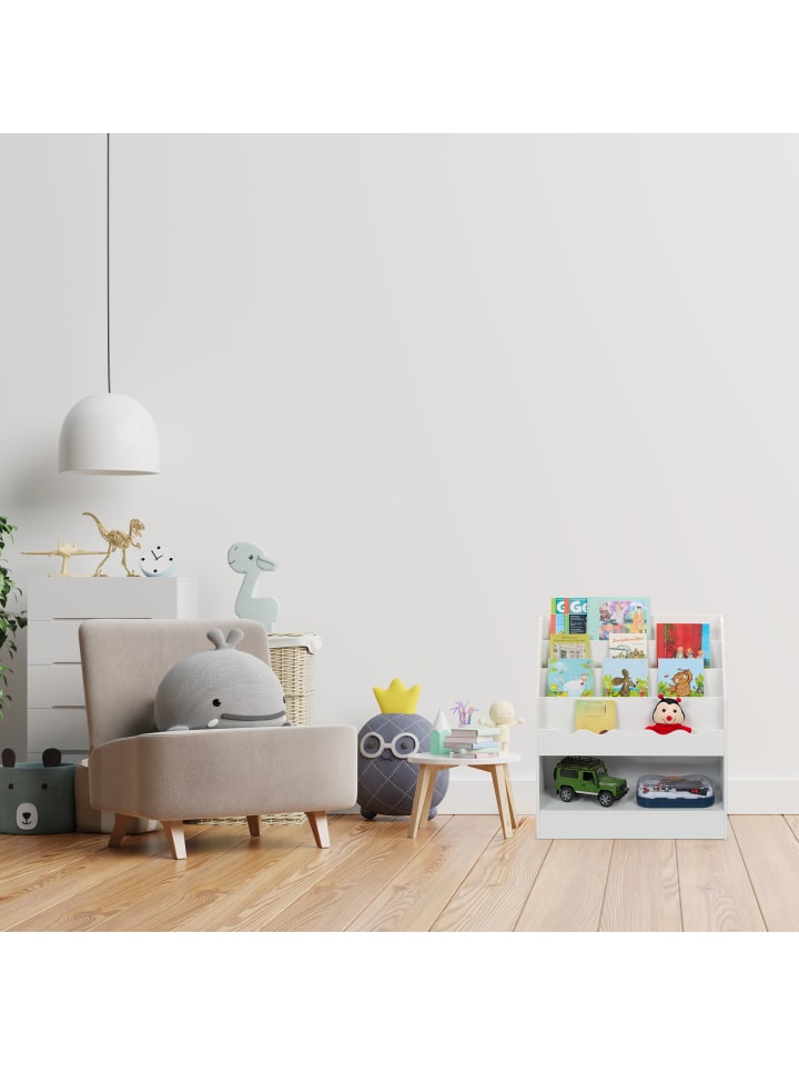 relaxdays Kinderbücherregal in Weiß - (B)70 x (H)80 x (T)30 cm günstig kaufen onesize