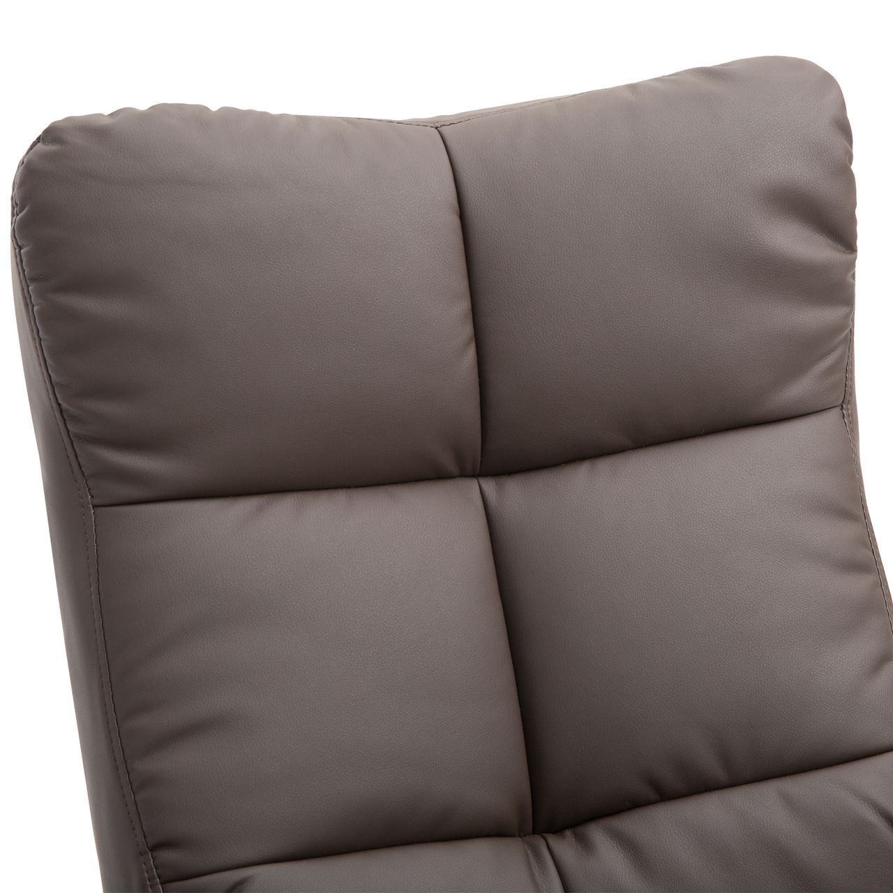 HOMCOM Relaxsessel Fernsehsessel 360° drehbarer Sessel mit Hocker Liegefunktion Holzgestell Braun 80 x 86 x 99cm