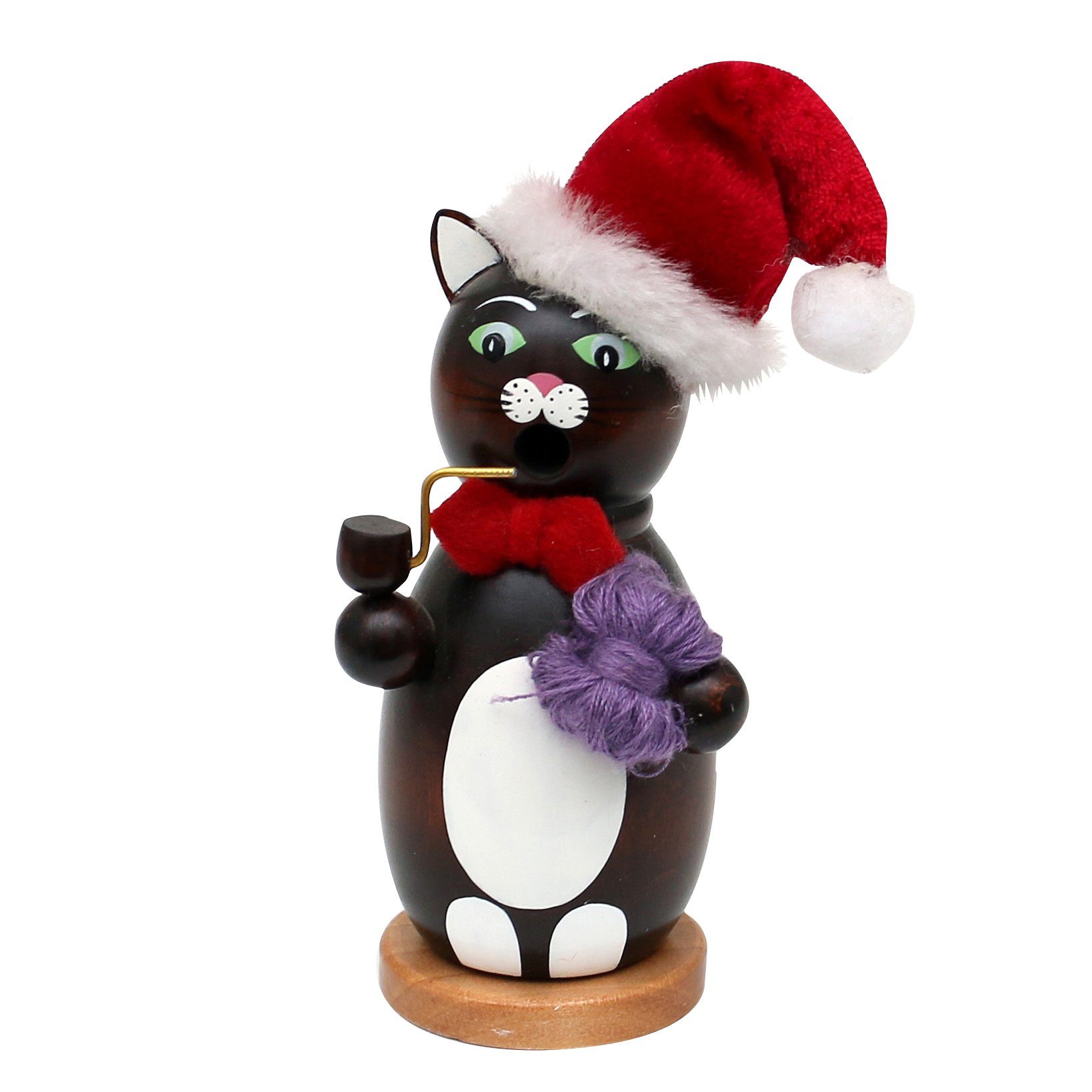 Dekohelden24 Räuchermännchen Holz-Räuchermann Katze, in schwarz, ca. 13 cm, (1 St)
