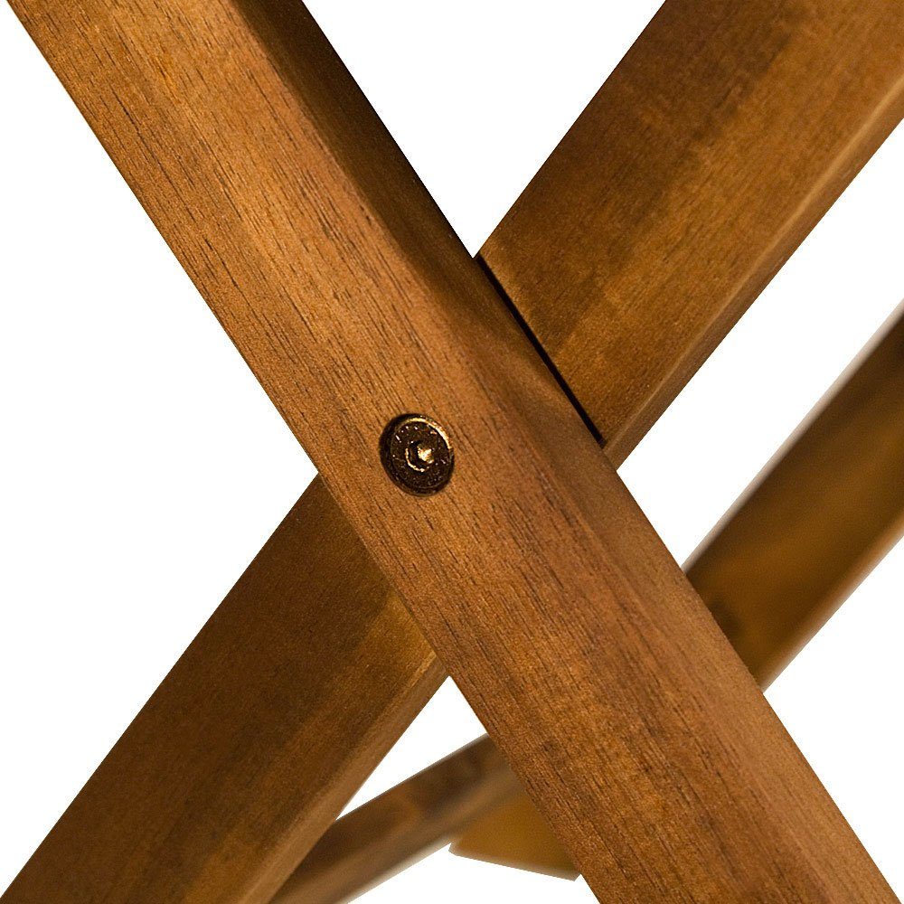 Casaria Klapptisch Akazie (1-St), Klapptisch Massiv Holz Klappbar 46x46 cm vorgeölt Balkontisch Holztisch Gartentisch Blumenhocker Campingtisch