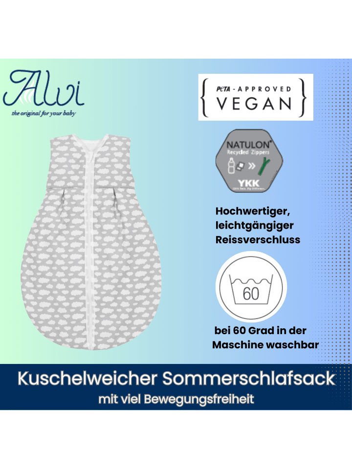Alvi Baby Kugelschlafsack Molton in Wolke Silber günstig kaufen