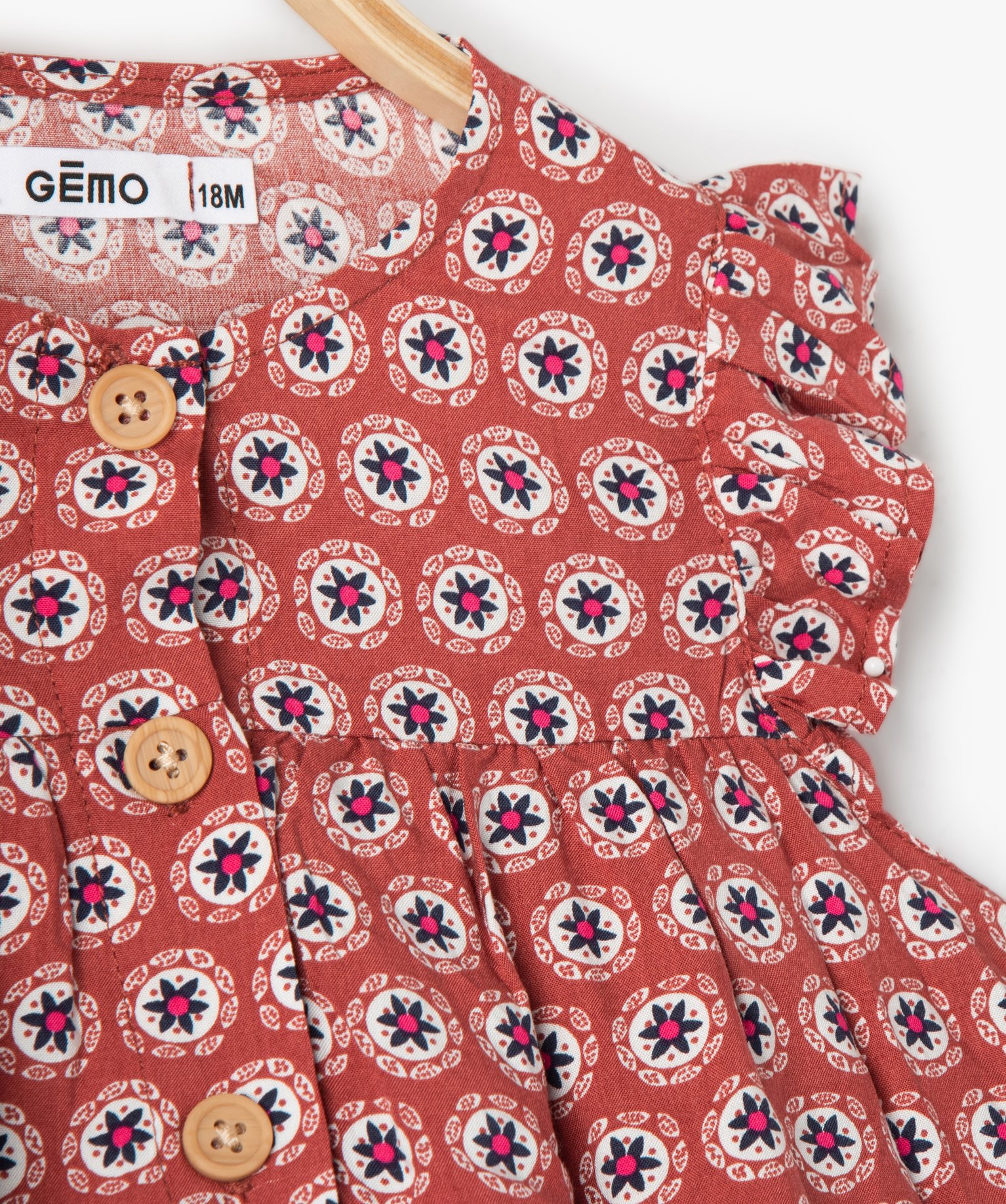 Blouse bébé fille sans manches à motifs rose | GEMO