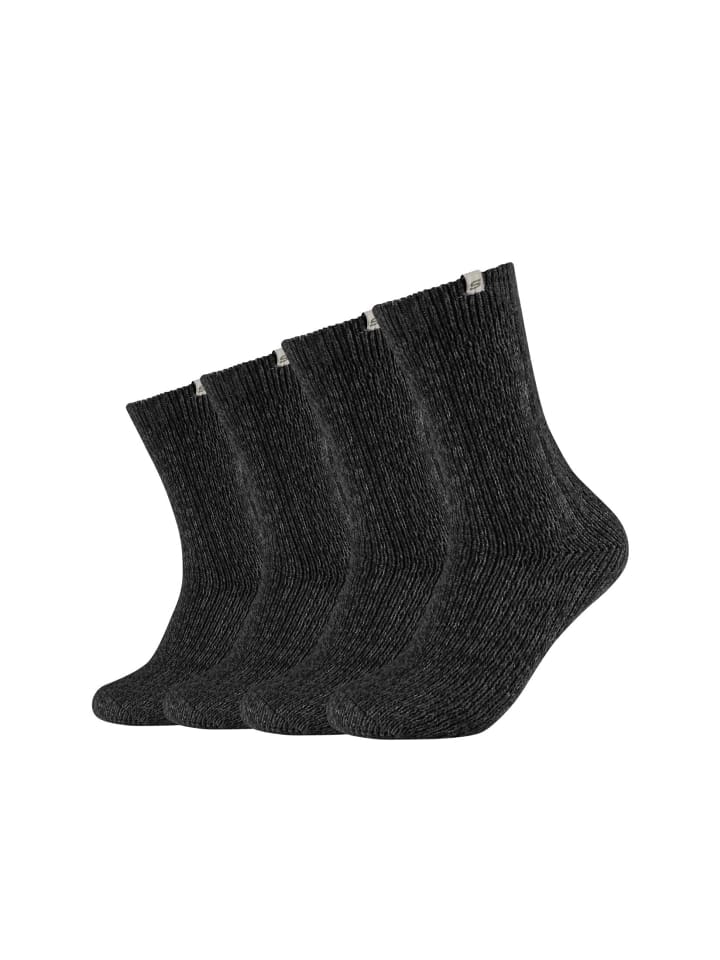 Skechers Socken 4er Pack warm & cozy in black mouliné günstig kaufen