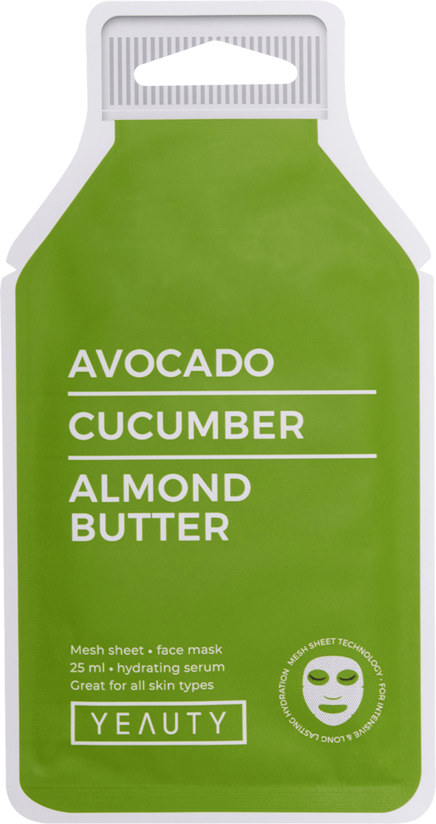 Tuchmaske Avocado-Cucumber-Almond Butter, 1 St