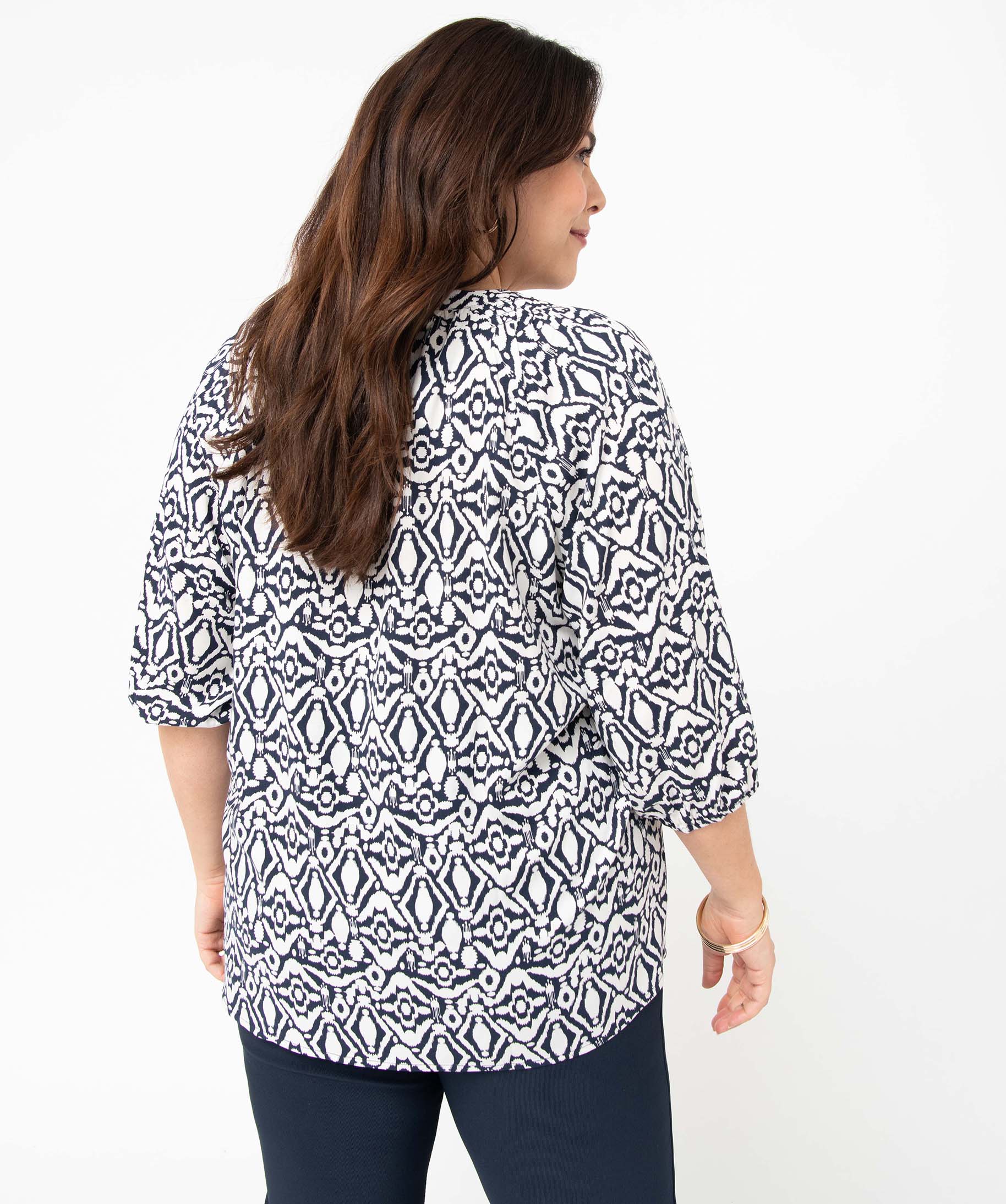 Blouse imprimée à manches 3/4 femme grande taille imprime | GEMO