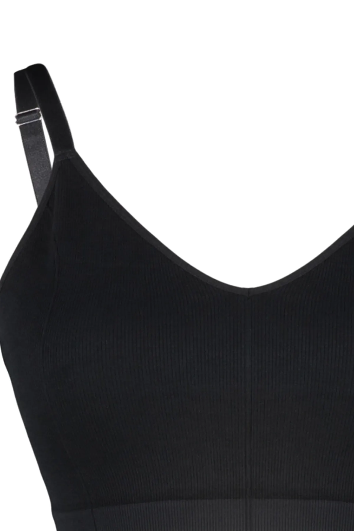 Trendyol Curve  Schwarzer, kappenloser, nahtloser Bralette-BH mit Trägern TBBSS23CW00001