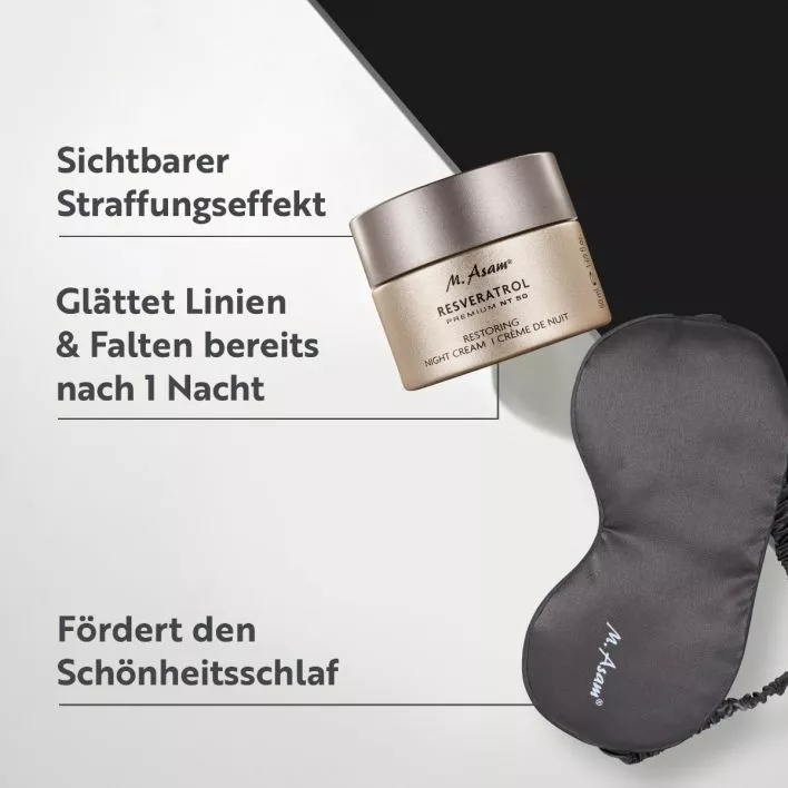 RESVERATROL PREMIUM NT50 Restoring Night Cream & Schlafmaske im Set