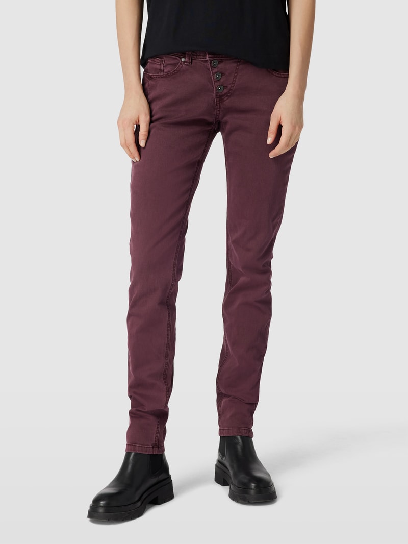 Hose im 5-Pocket-Design Modell 'MALIBU' in aubergine