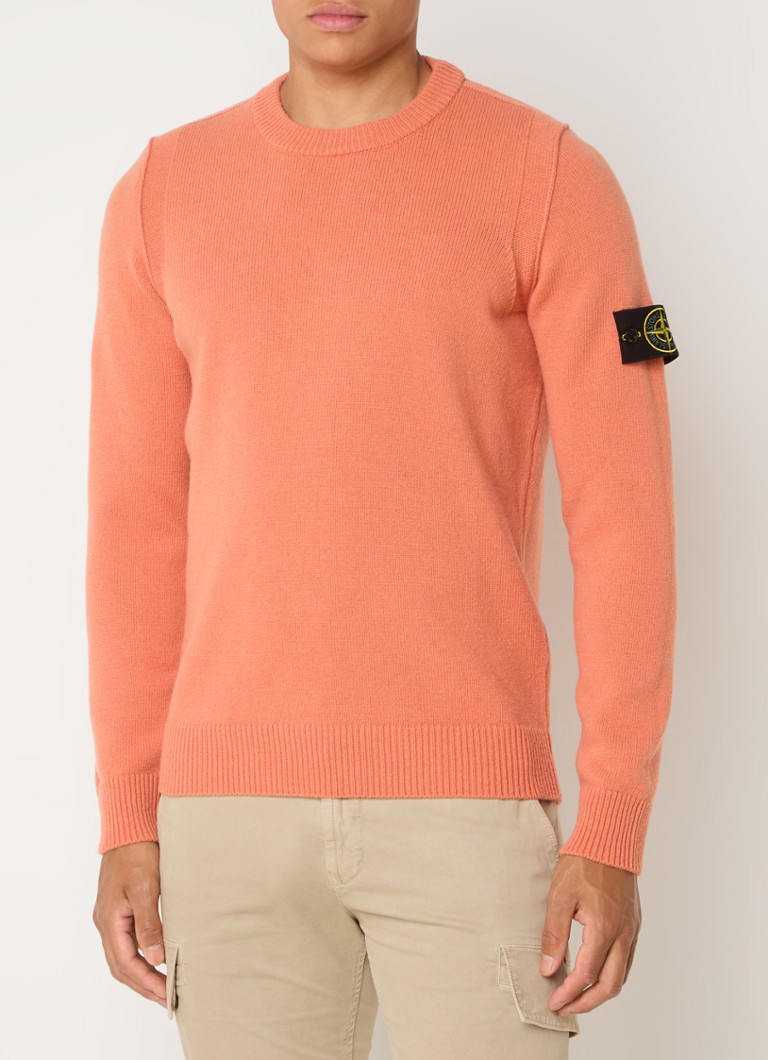 Πουλόβερ με λογότυπο Stone Island 508A3 από λεπτό πλεκτό μαλλί