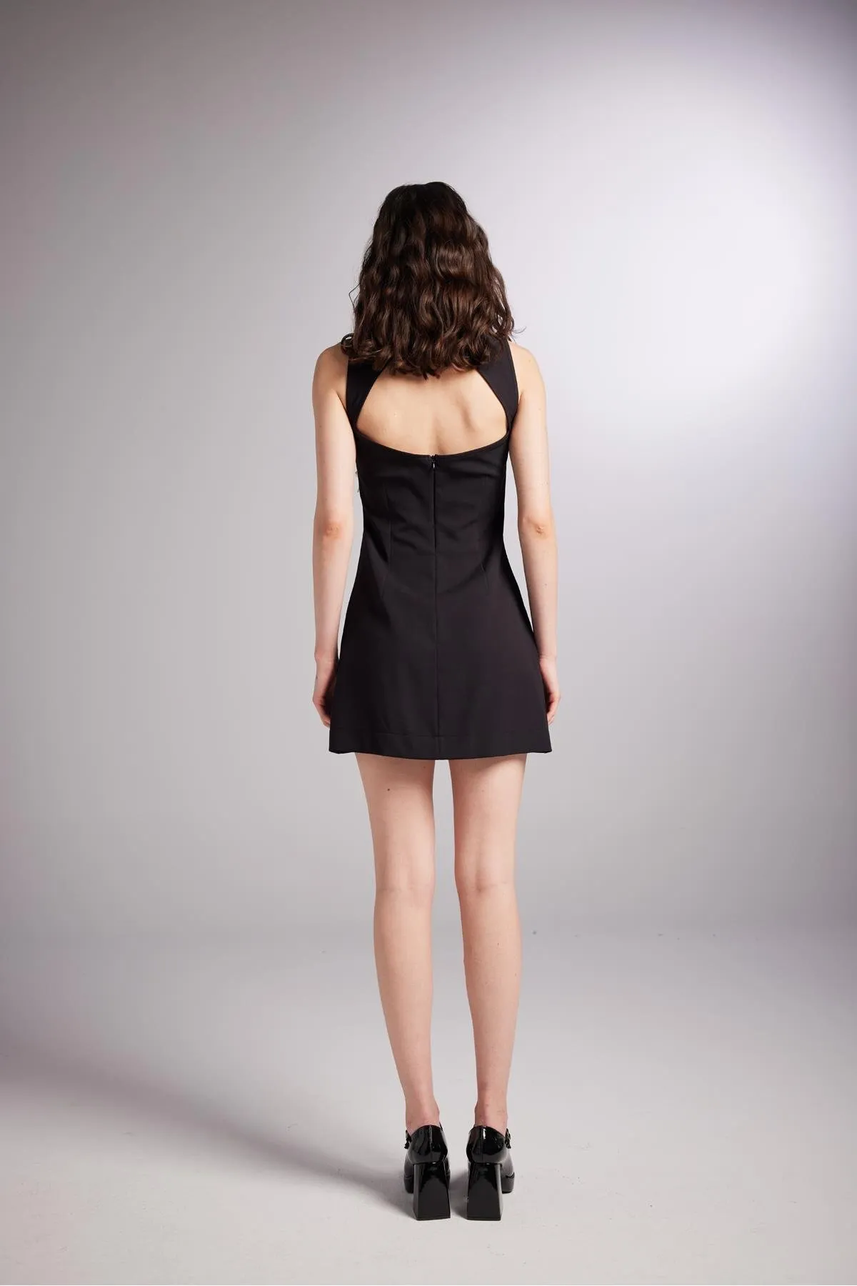 HOLLY LOLLY  Minikleid Nicola mit Schlitz und Schleife in Schwarz