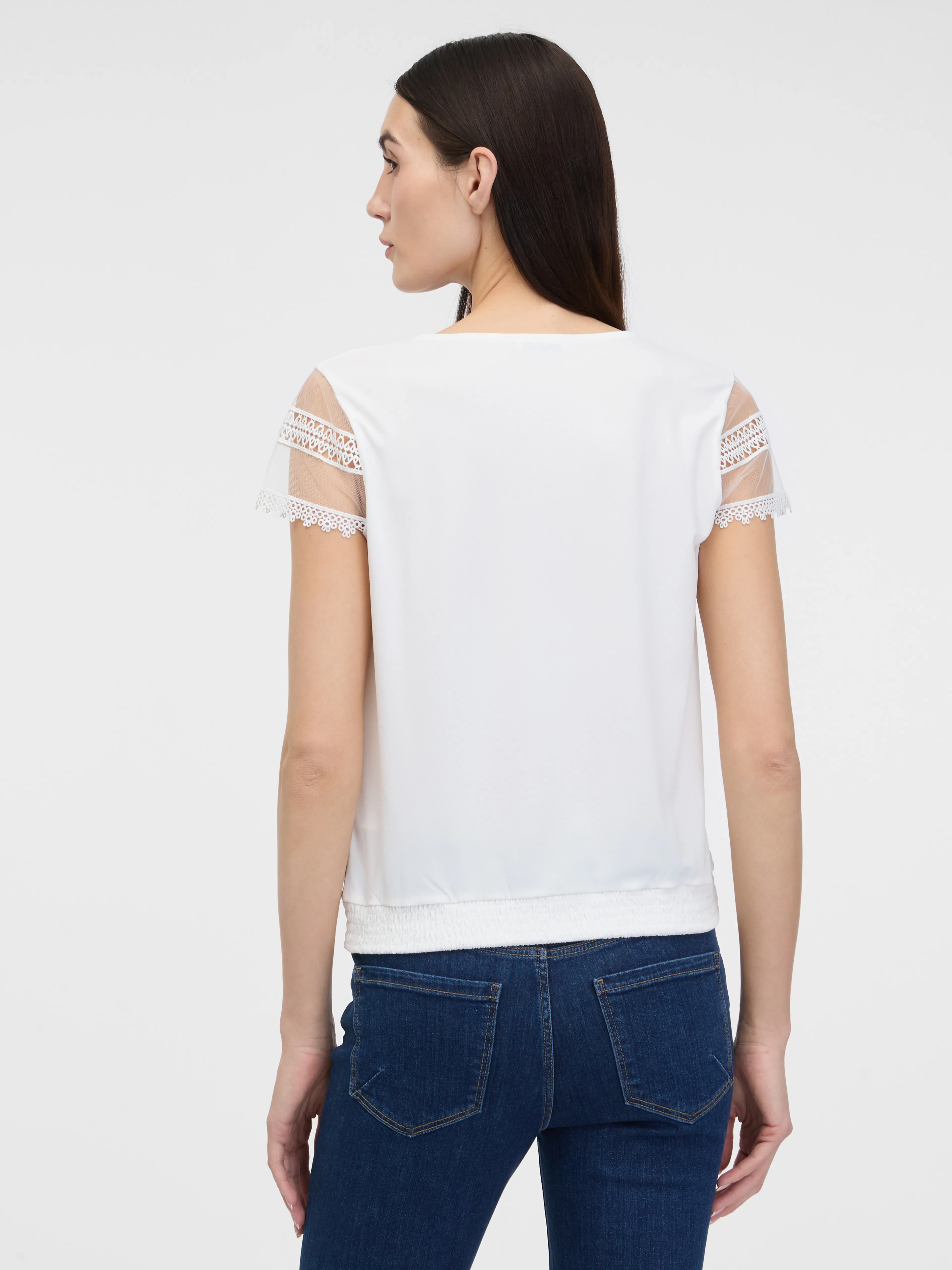 Weißes Damen Kurzarm-T-Shirt ORSAY