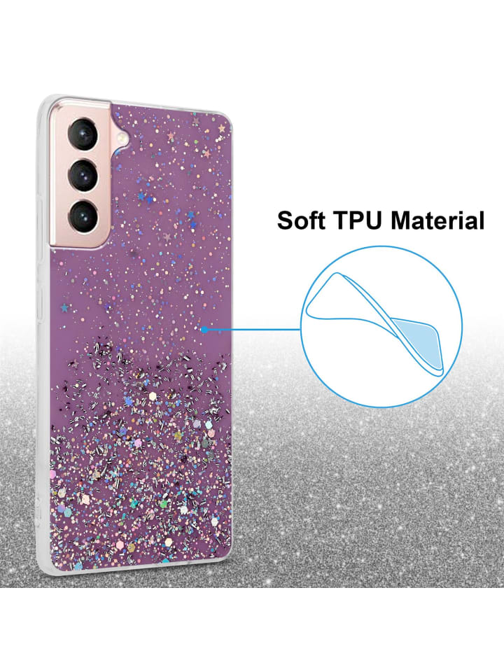 cadorabo Hülle für Samsung Galaxy S21 5G Glitter in Lila mit Glitter günstig kaufen onesize
