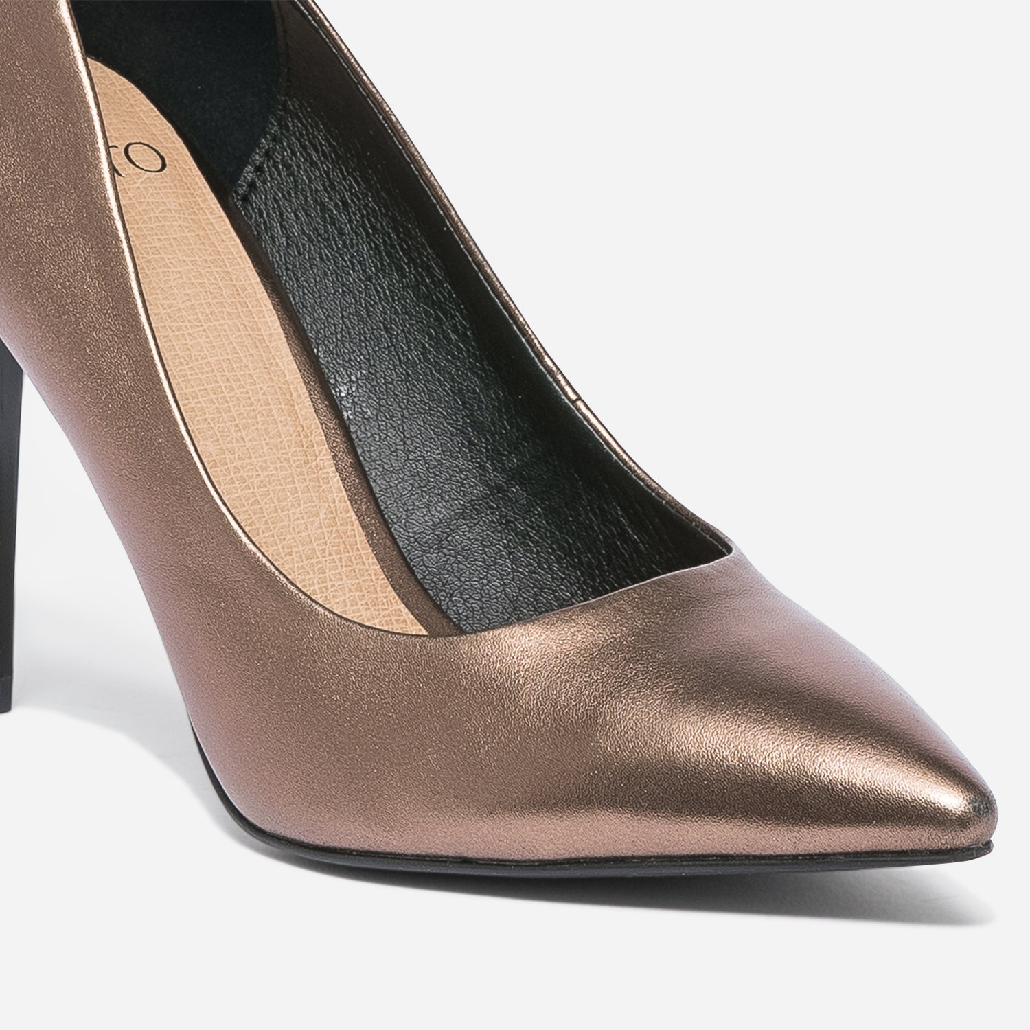 Stiletto TEXTO bronze métallisé à talon verni