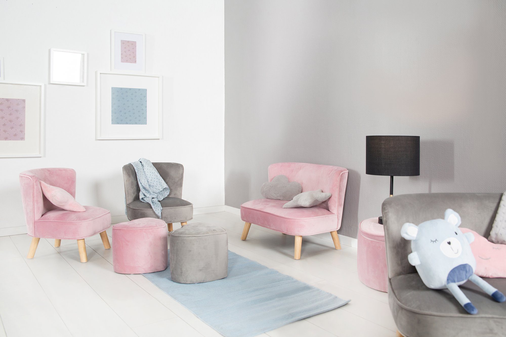 roba® Sofa Lil Sofa, mit Holzfüßen