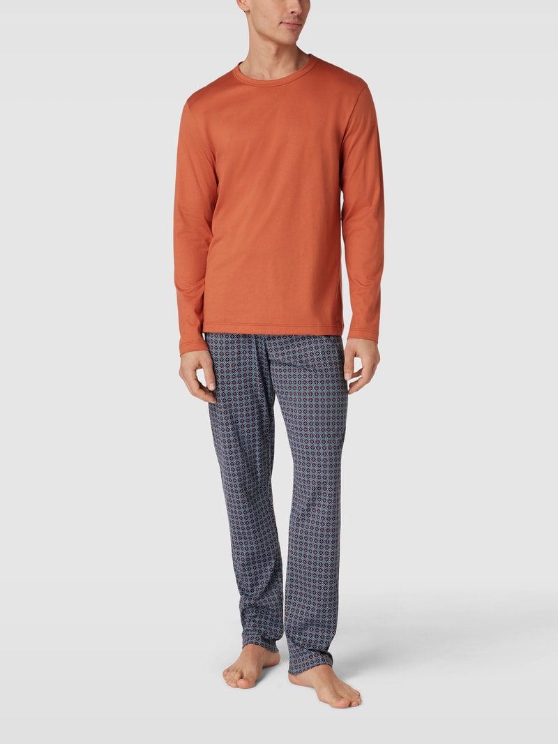 Pyjama-Hose mit Allover-Muster Modell 'REMIX SLEEP PJ' in dunkelrot