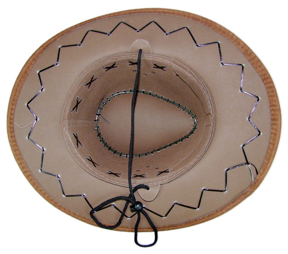 Funny Fashion Cowboy-Kostüm Kinder Cowboyhut im Wildlederlook mit Ziernähten