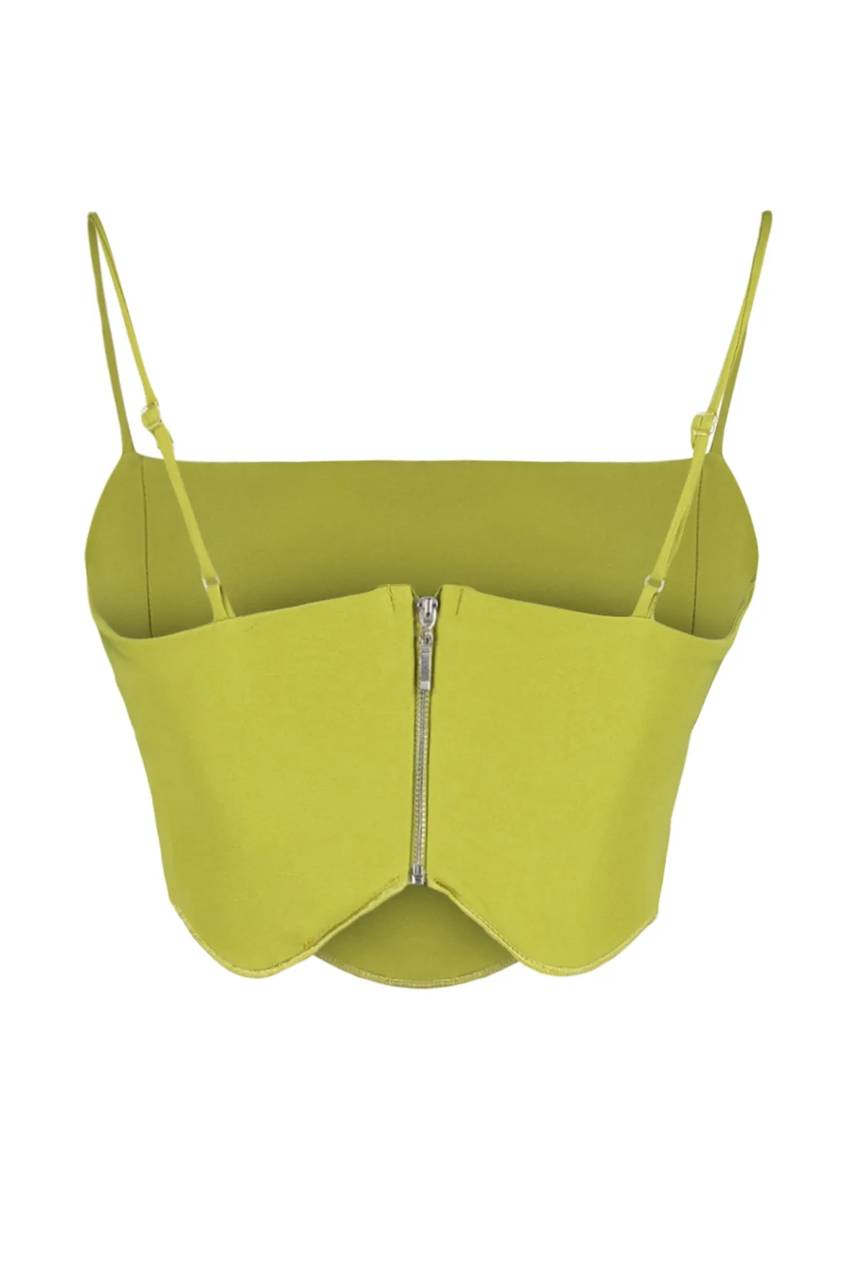 Trendyol Collection  Fat Green Crop Woven Bustier TPRSS23BS00033