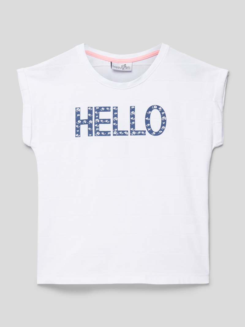 T-Shirt mit Motiv-Print in blau