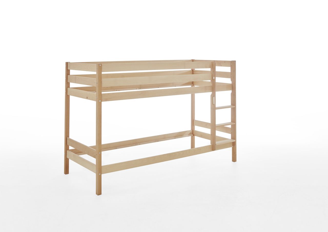 Relita Etagenbett Lupo mit 2 Liegeflächen 90 x 200 cm, ohne Lattenrost, Buche massiv geölt