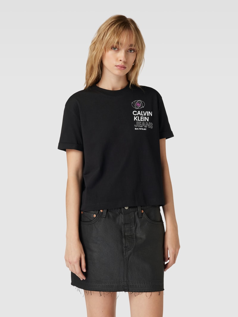 T-Shirt mit Motiv- und Label-Print Modell 'FUTURE FADE' in black