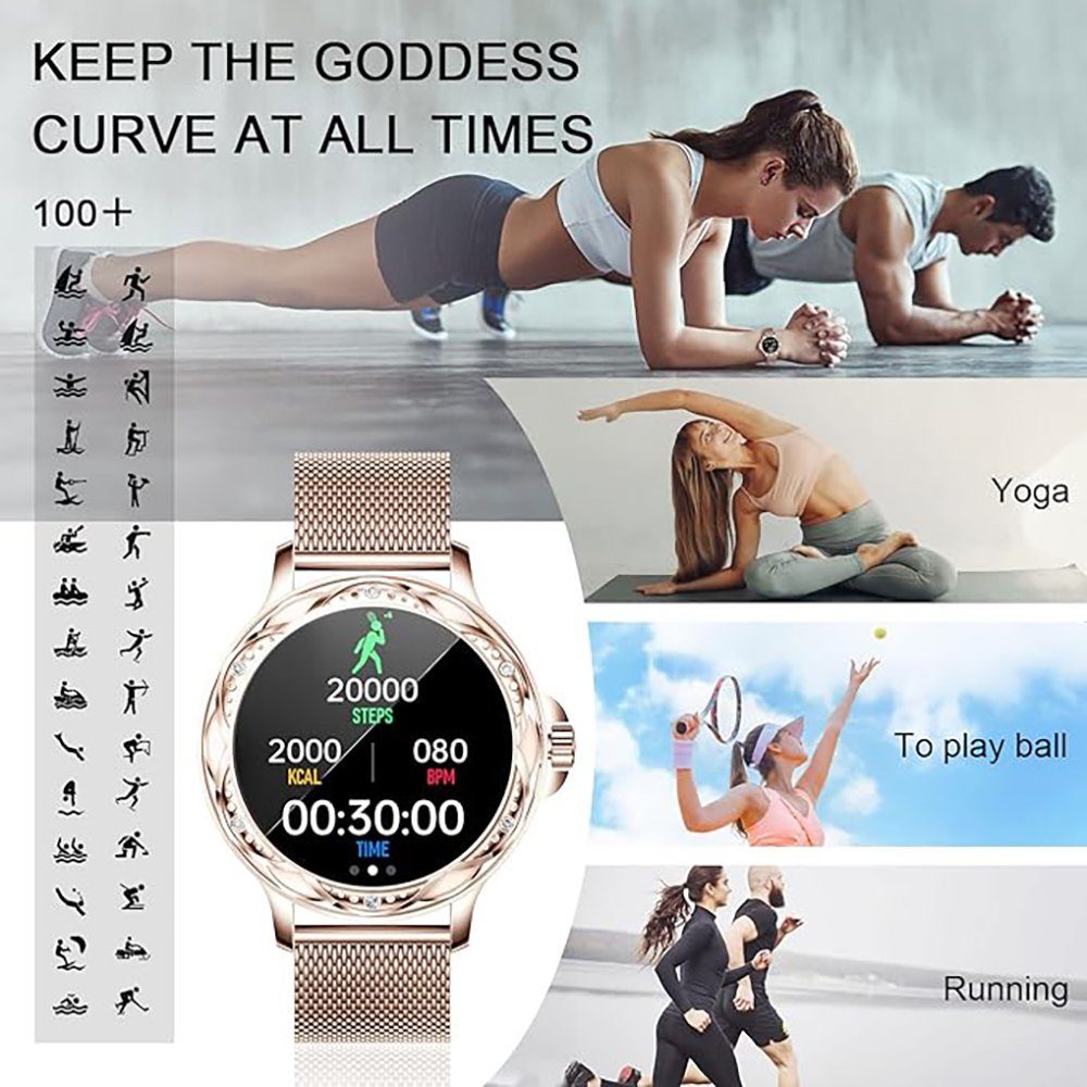 Mutoy Smartwatch, Fitness Tracker Uhr, Damen Herren Smartwatch Smartwatch (Fitnessuhr mit Telefonfunktion 1,2