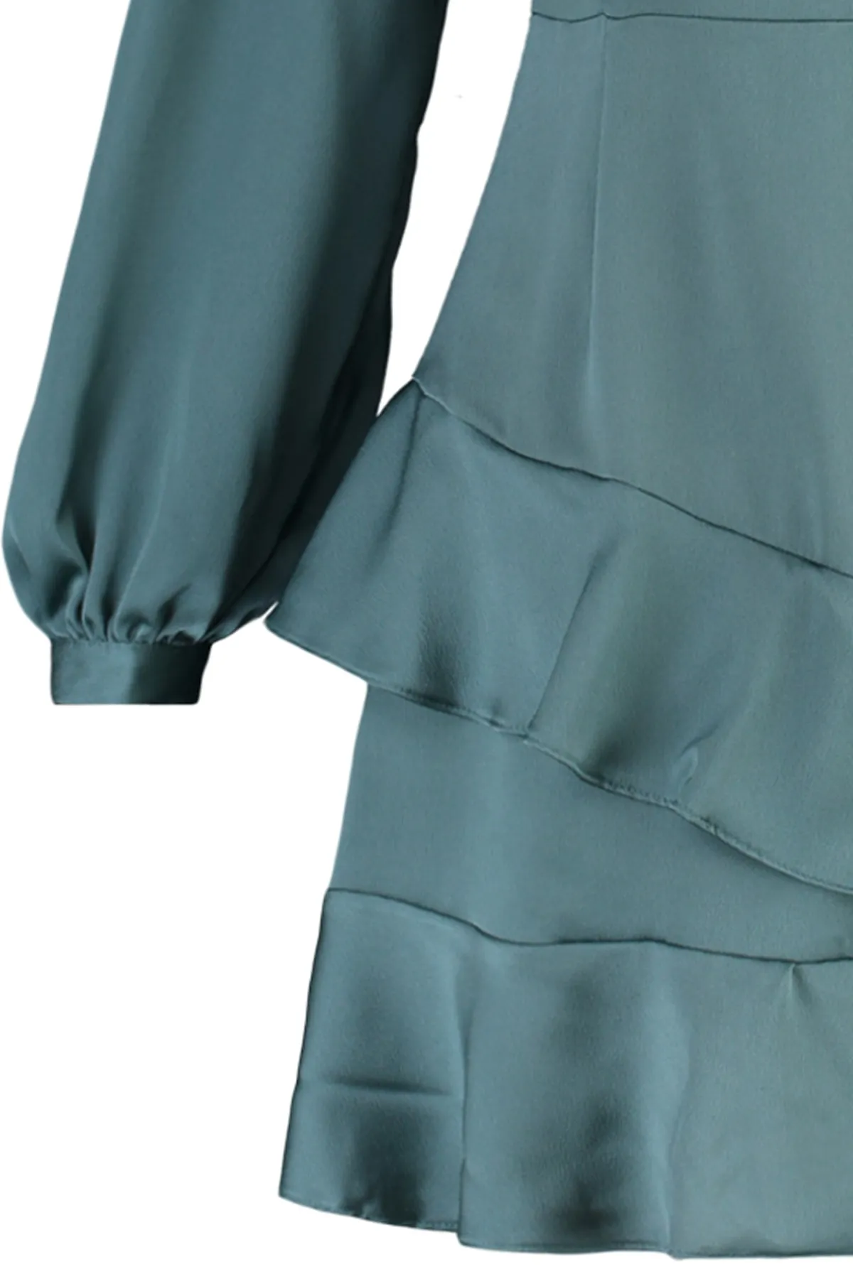 Trendyol Collection  Grünes Minikleid aus gewebtem Satin TWOAW21EL1891
