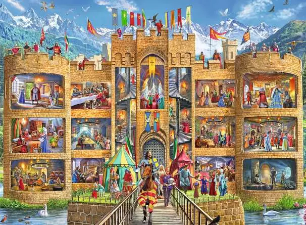 Kinderpuzzle ab 7 Jahren - Blick in die Ritterburg - 150 Teile