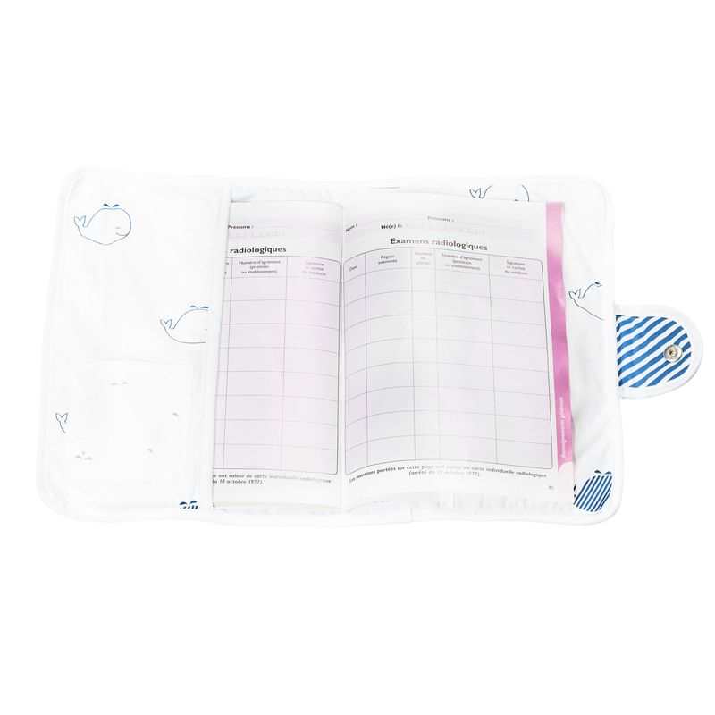 Protège carnet de santé Blue baleine