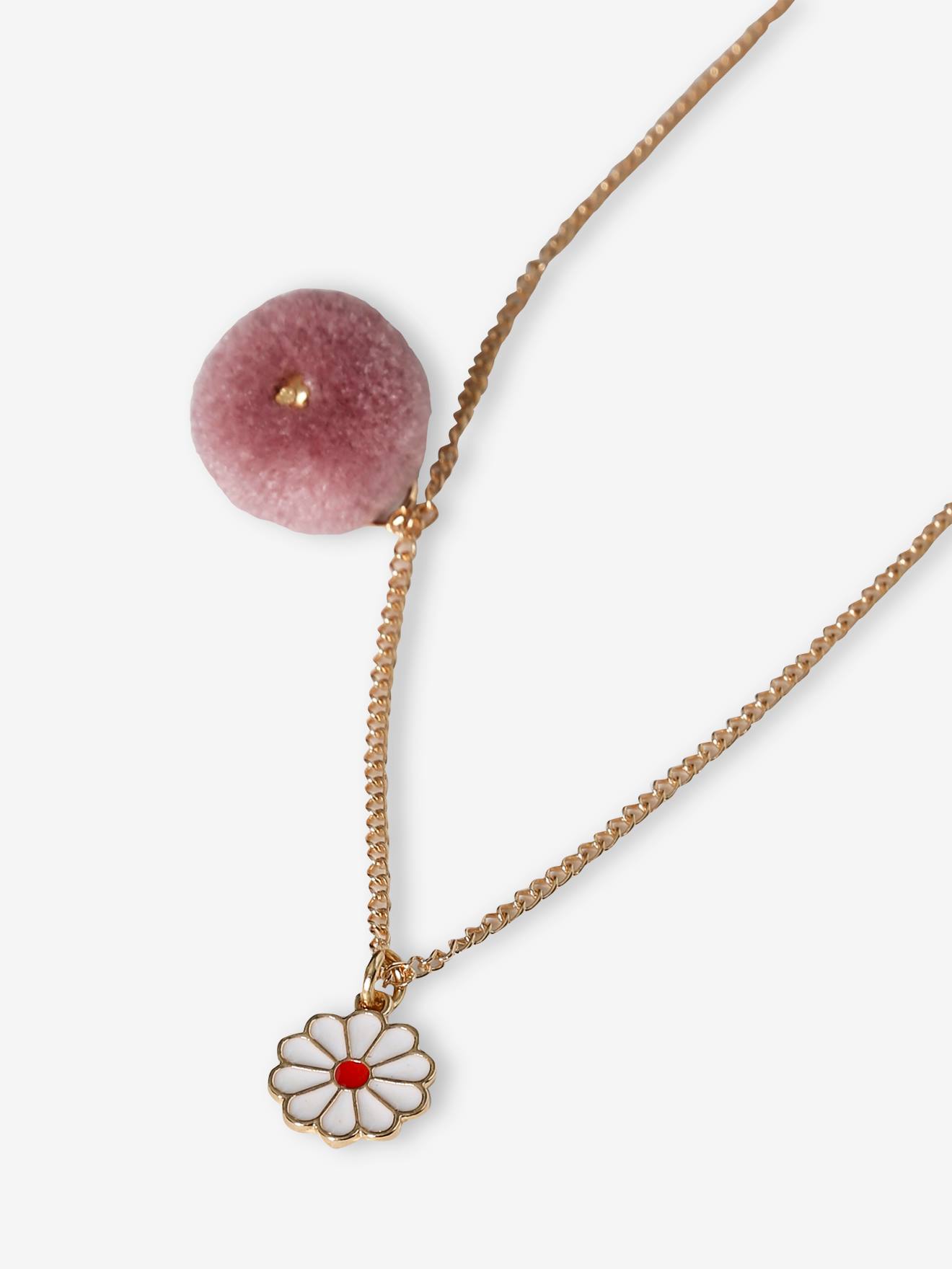Ensemble collier + bracelet + bague marguerites mauve