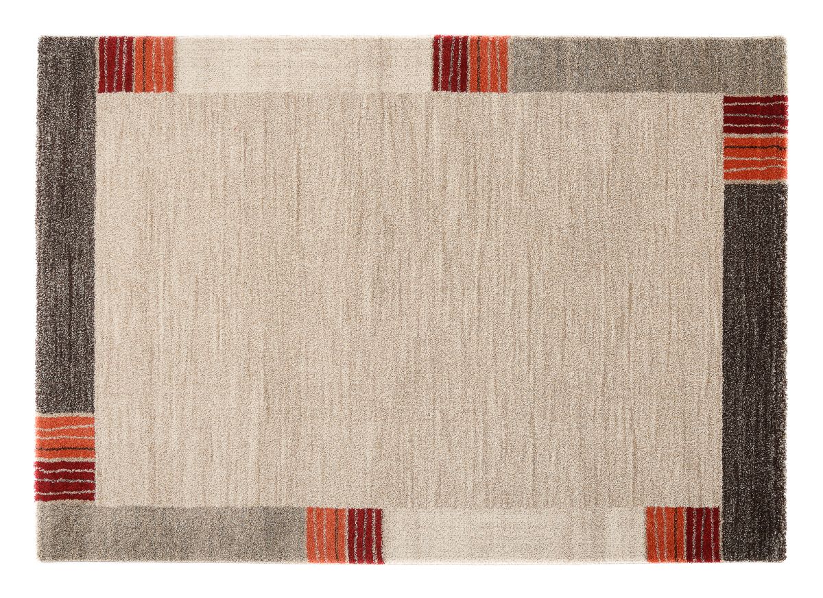 Webteppich Castle Stripe Beige-Dunkelbraun 160 x 230 cm