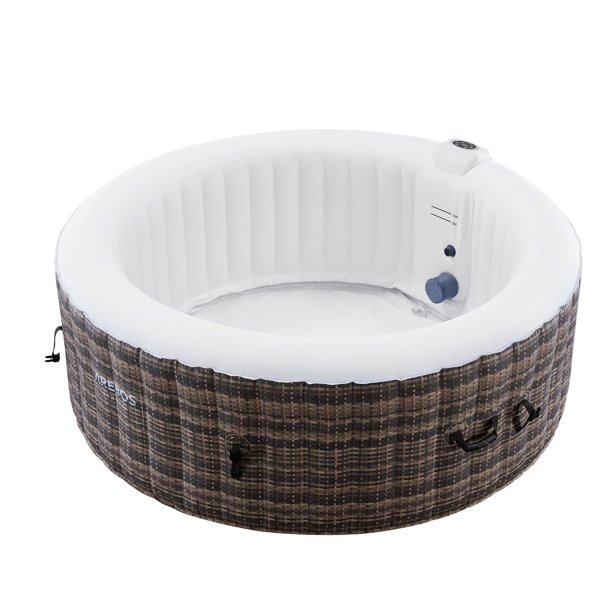 Arebos Whirlpool Aufblasbar, Innen- und Außenbereich, 4 Personen, ⌀ 180cm, (Set, Aufblasbar komplett mit Zubehör)