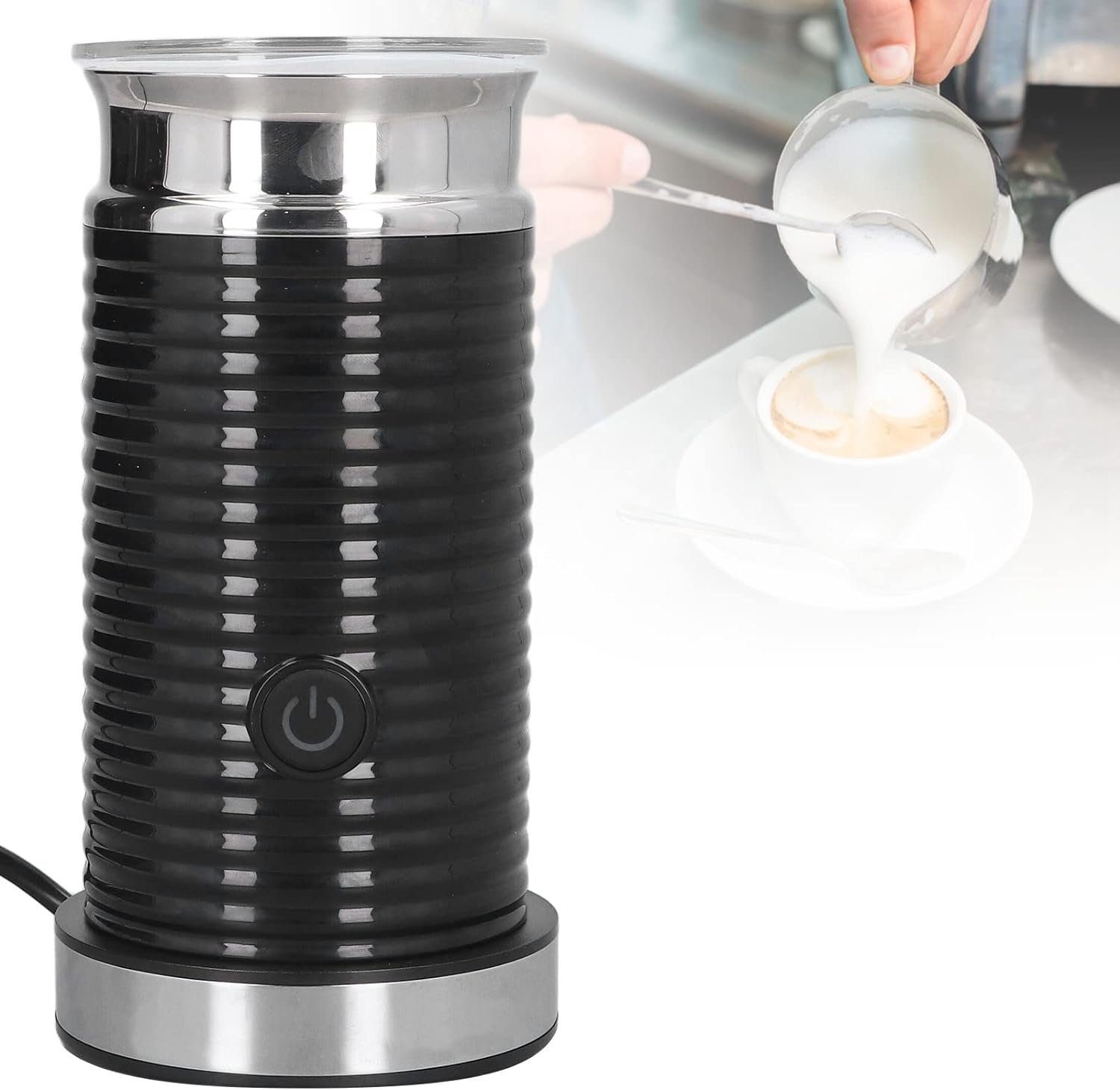 KREATE Milchaufschäumer Elektrischer Milchaufschäumer, 4-in-1-Multifunktions-Kaffeeaufschäumer, 630,00 W, Automatisch, Antihaftbeschichtung, Heiß-Kaltschaum-Hersteller