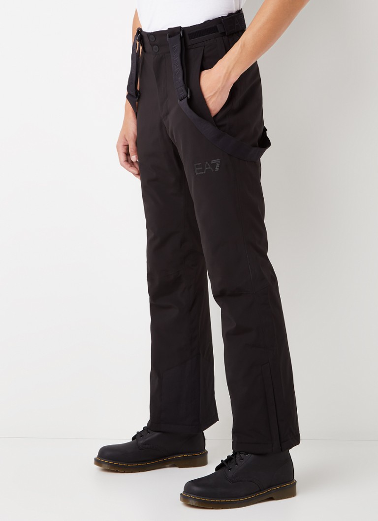 Emporio Armani Straight leg ski pants with zip pockets and detachable suspenders