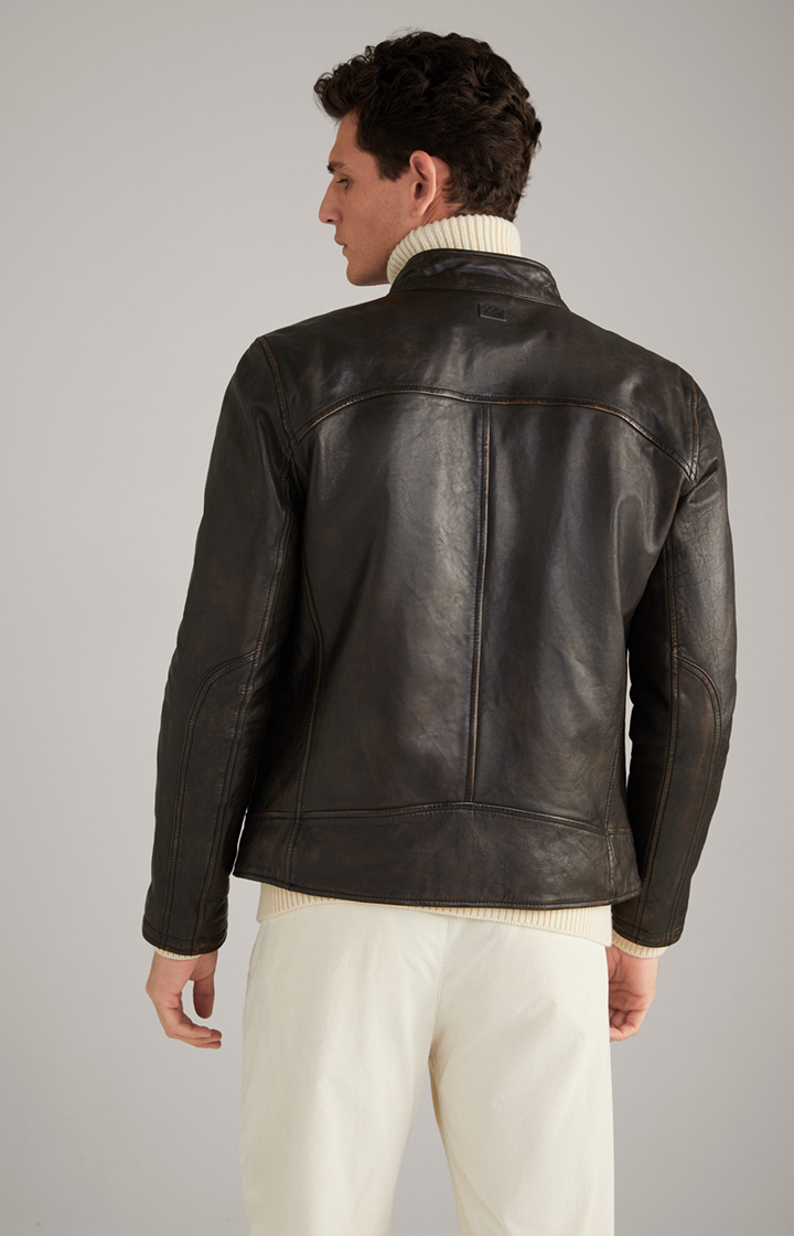 Lederjacke Cleary in Dunkelbraun