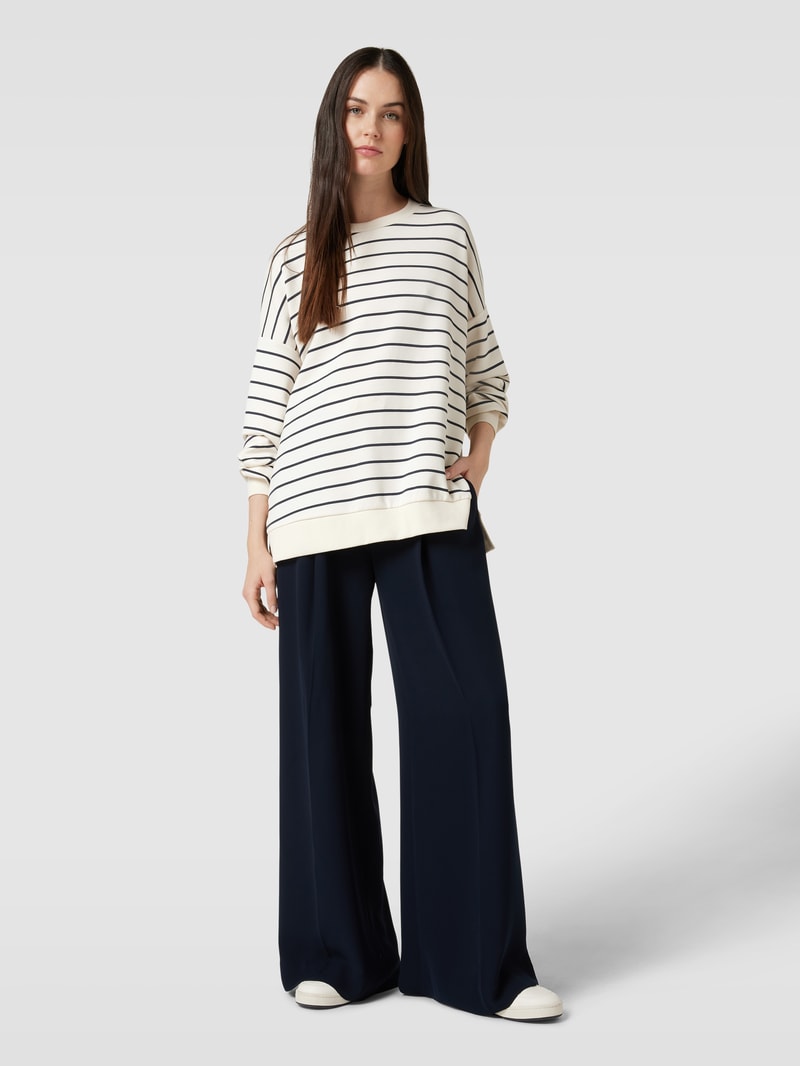 Sweatshirt mit Streifenmuster Modell 'BARNI' in marineblau