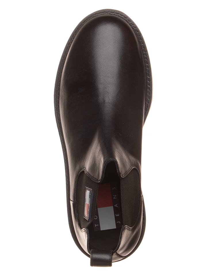 Tommy Hilfiger Shoes Leder-Chelsea-Boots in Schwarz günstig kaufen