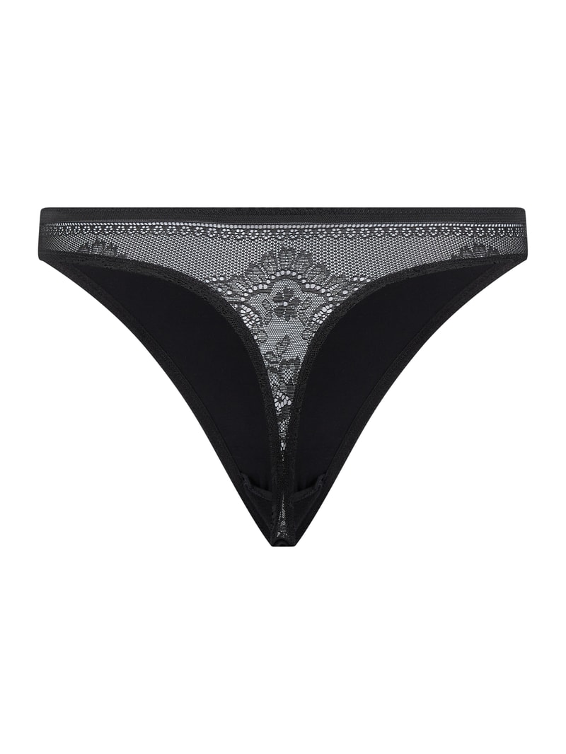 Slip mit Spitzeneinsatz Modell 'INVISIBLE LACE' in schwarz