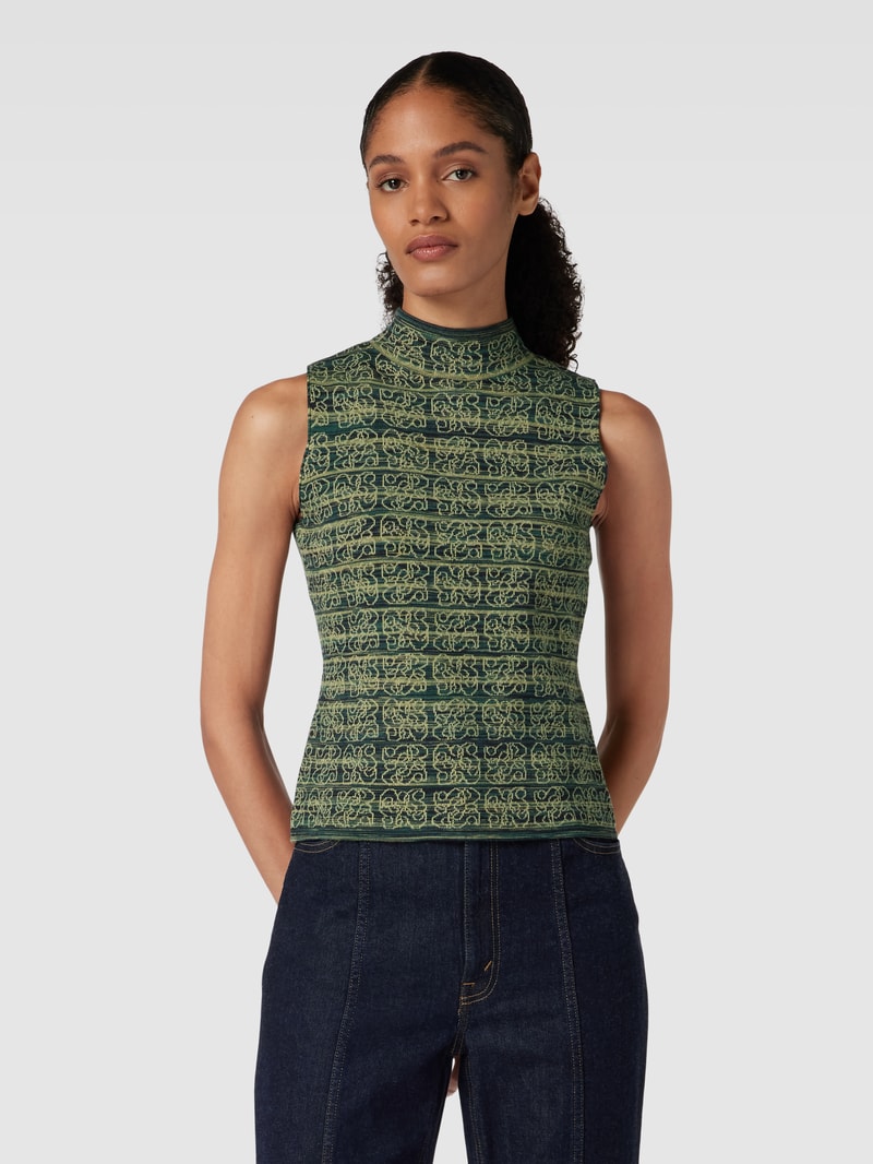 Strickpullover mit Turtleneck in bottle