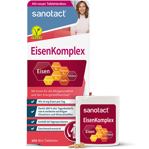 SANOTACT Eisen Komplex m.B2 Kupfer & Folsäure Tab.  100 St  Tabletten